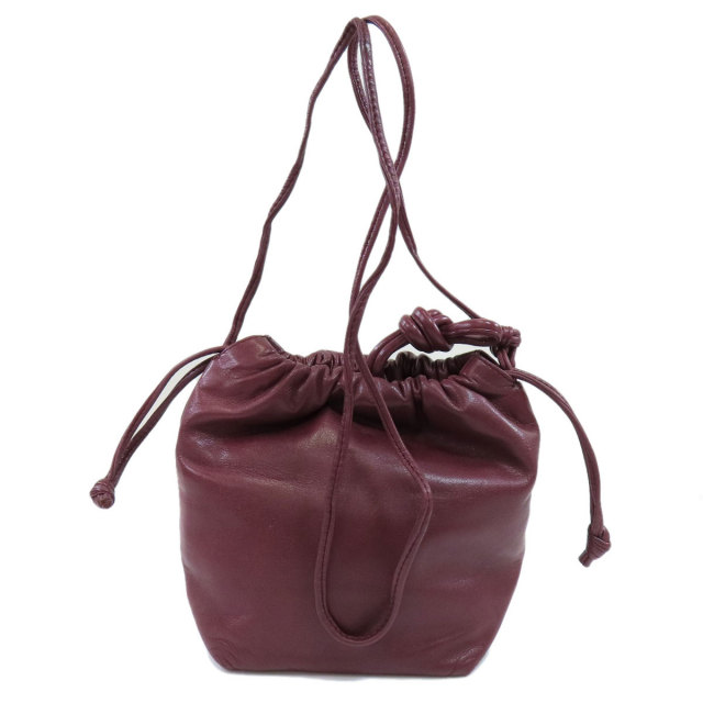 LOEWE ロエベ 巾着 アナグラム ショルダーバッグ レザー レディース 