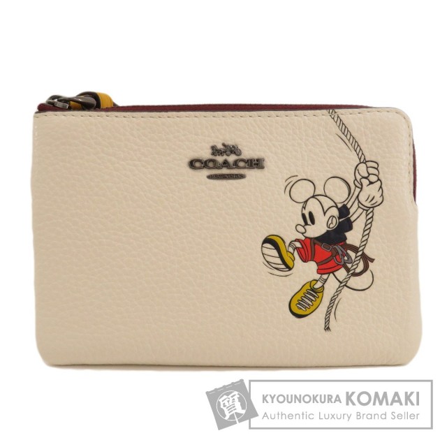 COACH コーチ 3744 ディズニーコラボ ミッキーマウス ポーチ カーフ 