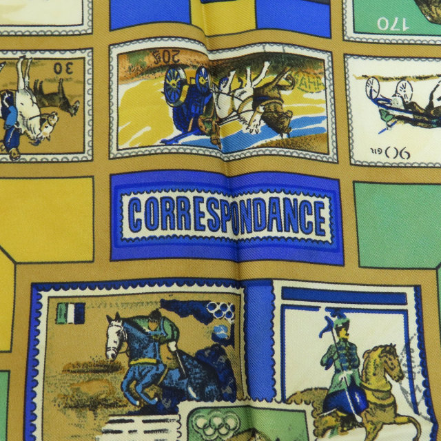 HERMES エルメス カレ90 CORRESPONDANCE スカーフ シルク レディース