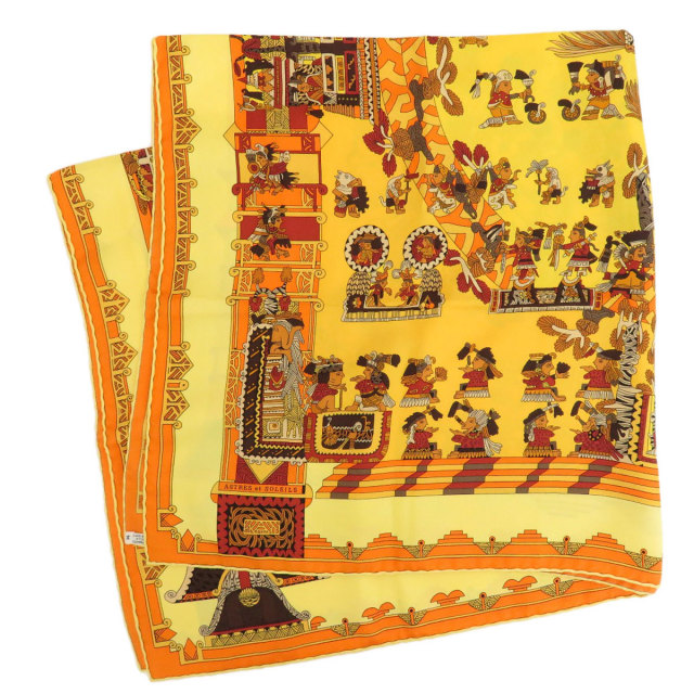 HERMES/エルメス 天体と太陽 シルク ハンカチ スカーフ c_018 HERMES - 美品 エルメス HERMES スカーフ カレ40 STRES et