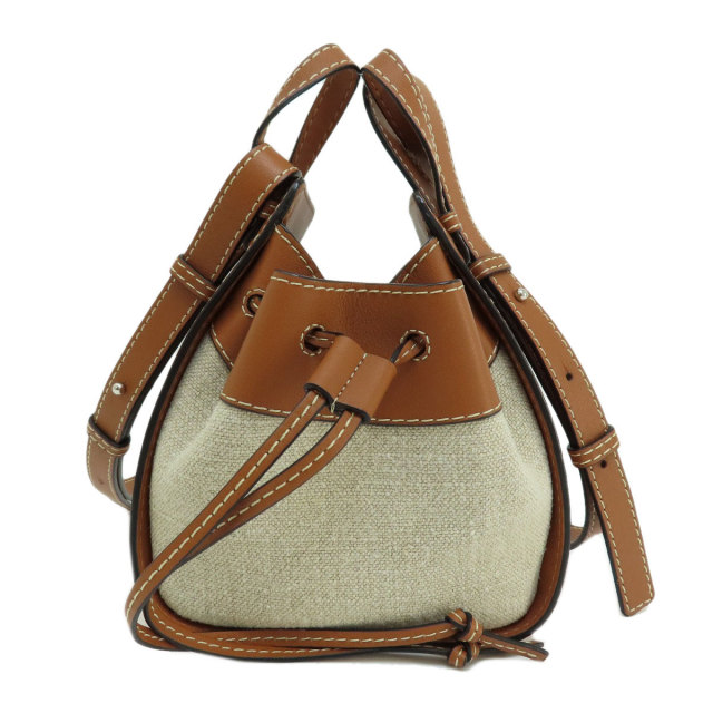 LOEWE ロエベ ハンモックミニ 2WAY ハンドバッグ キャンバス/レザー 