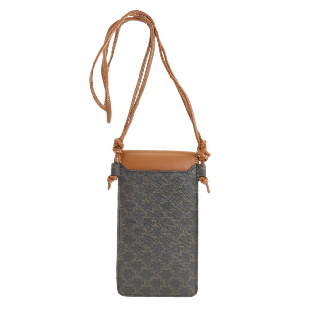 CELINE セリーヌ マカダム柄 ポシェット ショルダーバッグ レザー 
