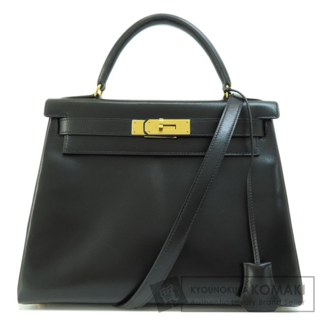 HERMES エルメス ケリー28 内縫い 黒 ブラック ゴールド金具 