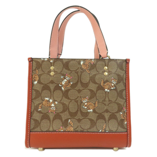 COACH コーチ CC424 ダンシングキトゥン 2WAY ハンドバッグ PVC/レザー 