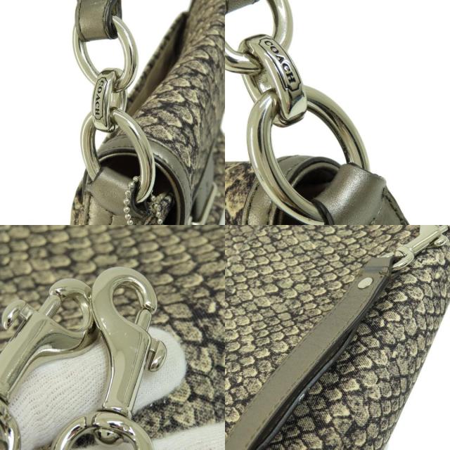 COACH コーチ F26036 パイソン柄 2WAY ハンドバッグ ナイロン素材 