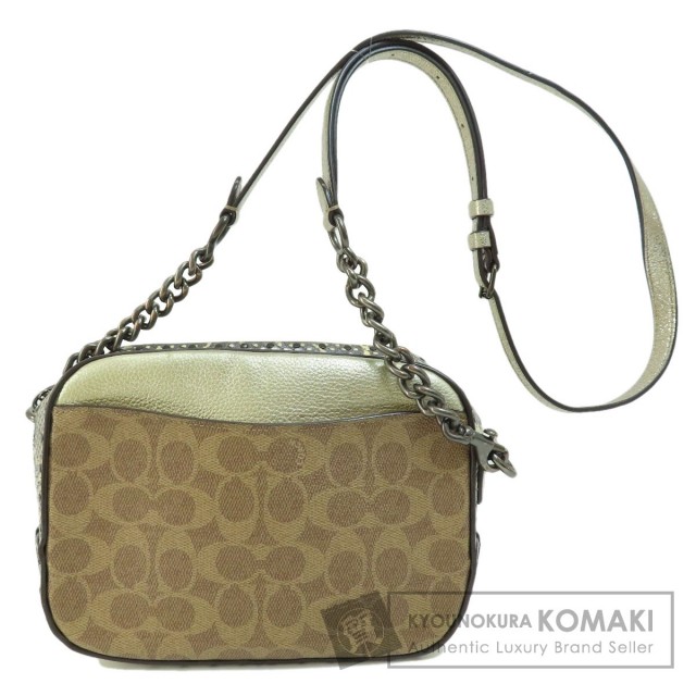 COACH コーチ 39684 チェーンショルダー パイソン柄 シグネチャー  