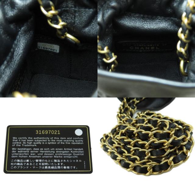 CHANEL シャネル チェーンショルダー マトラッセ 巾着 ゴールド