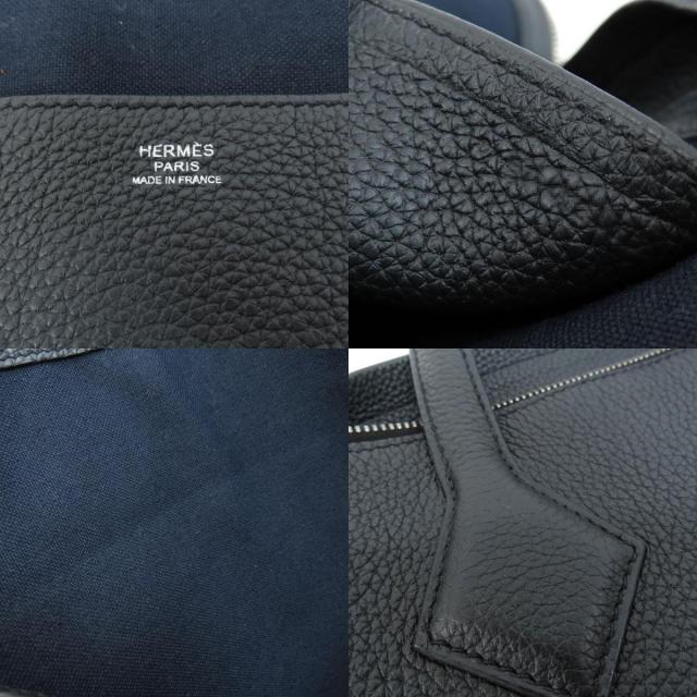 HERMES エルメス ヴィクトリアライト 黒 ブラック シルバー金具