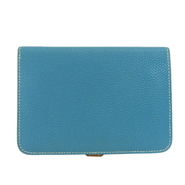 HERMES エルメス ドゴンコンパクト ブルージーン シルバー金具