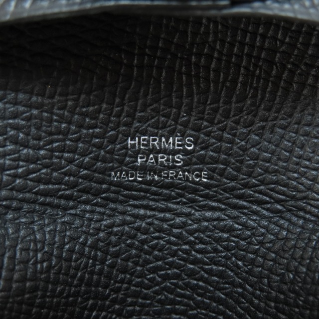 HERMES エルメス バスティア 黒 ブラック コインケース レザー レディース 