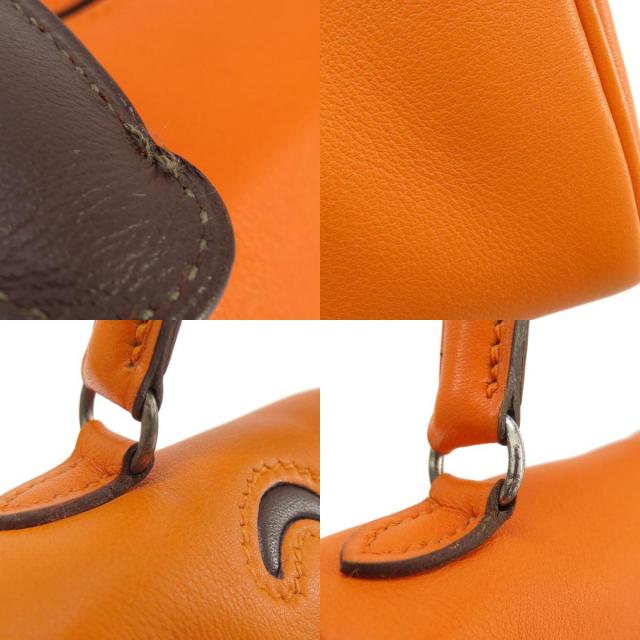HERMES エルメス ケリードール オレンジ シルバー金具