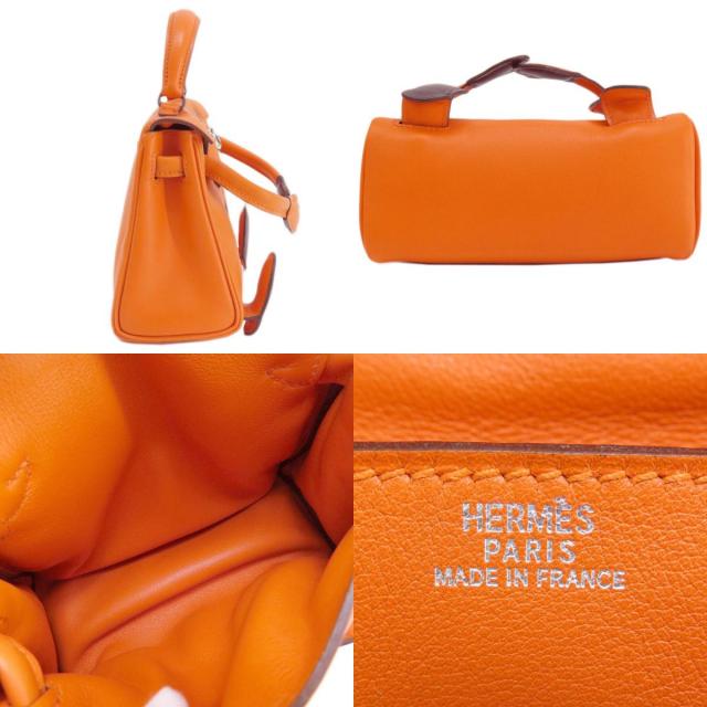 【期間限定特価】 HERMES シルバー金具 オレンジ ケリードール エルメス アクセサリー