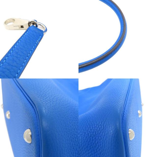 HERMES エルメス ボリード31 ブルー シルバー金具 ハンドバッグ