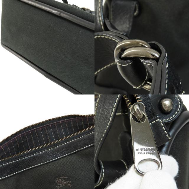 バーバリーブルーレーベル　ショルダーバッグ　キャンバス レザー　ブラック　ロゴ BURBERRY バーバリー ブルーレーベル ショルダーバッグ