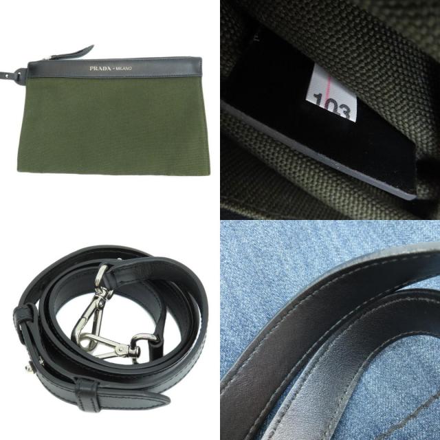 PRADA プラダ 1BG244 バケツ型 2WAY ハンドバッグ デニム レディース
