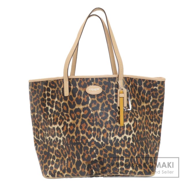 COACH コーチ F32894 ヒョウ柄 トートバッグ PVC レディース 