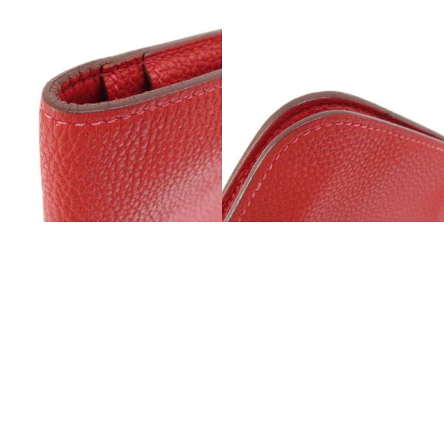 HERMES エルメス ドゴンGM レッド ゴールド金具 長財布（小銭入れあり 