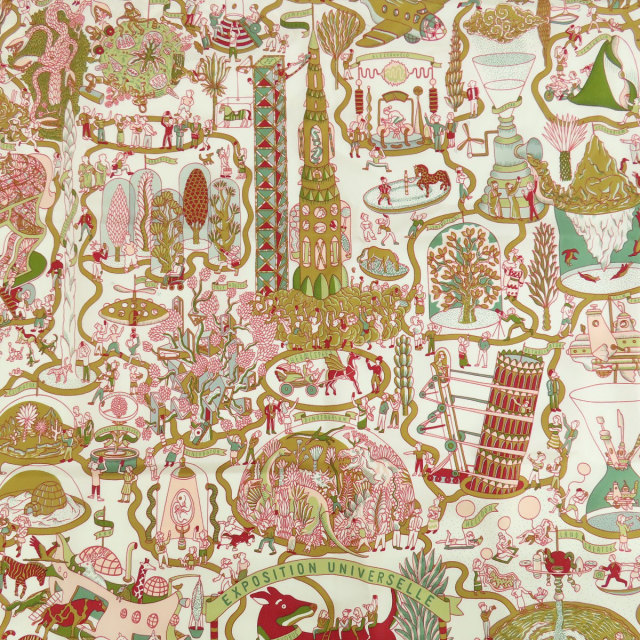 HERMES エルメス カレ90 EXPOSITION UNIVERSELLE 万国博覧会 スカーフ 