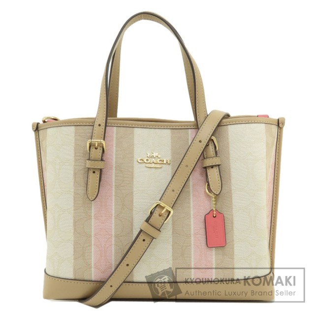 COACH コーチ C8416 シグネチャーストライプ 2WAY ハンドバッグ  