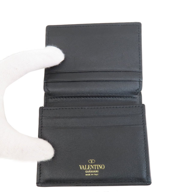 VALENTINO ブラック レザー カードケース（ヴァレンティノ