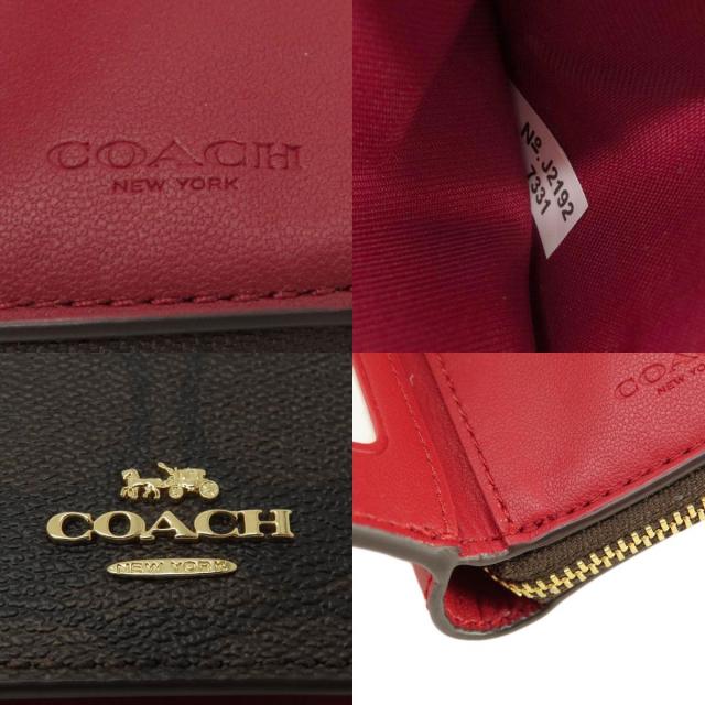 新品】COACH(コーチ) レッド シグネチャー レザー 折り財布 COACH