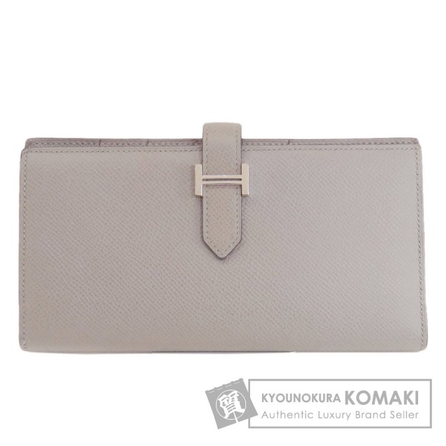 HERMESエルメス ベアンスフレ 長財布 刻印:D グレー　レディース　メンズ HERMES エルメス ベアンスフレ グレー シルバー金具 長財布（小銭入れ