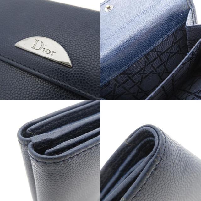 CHRISTIAN DIOR クリスチャンディオール ロゴ金具 二つ折り財布（小銭  