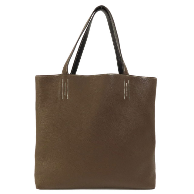 HERMES エルメス ドゥブルセンス45 ブラウン 黒 ブラック トートバッグ 