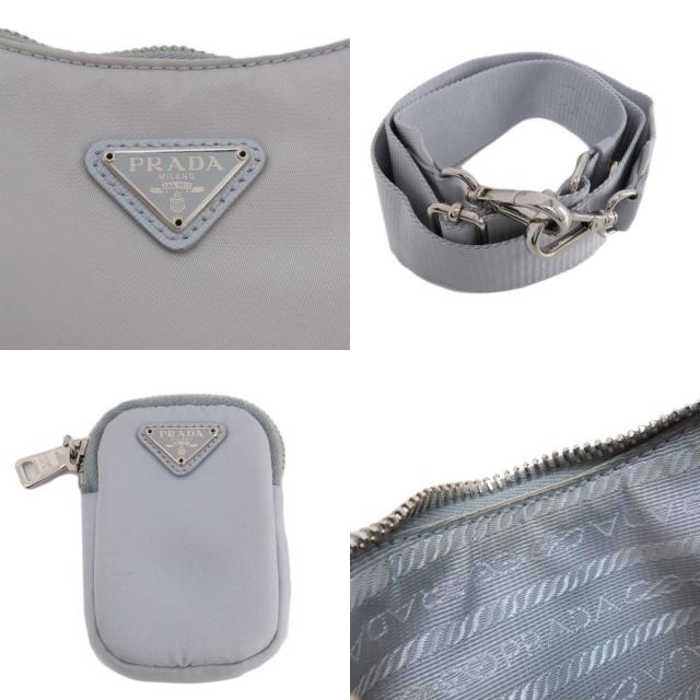 PRADA プラダ 1BH204 ロゴ金具 2WAY ハンドバッグ ナイロン素材