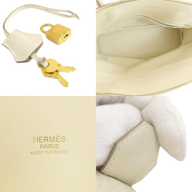 HERMES エルメス ボリード31 白 ホワイト ゴールド金具 ハンドバッグ 