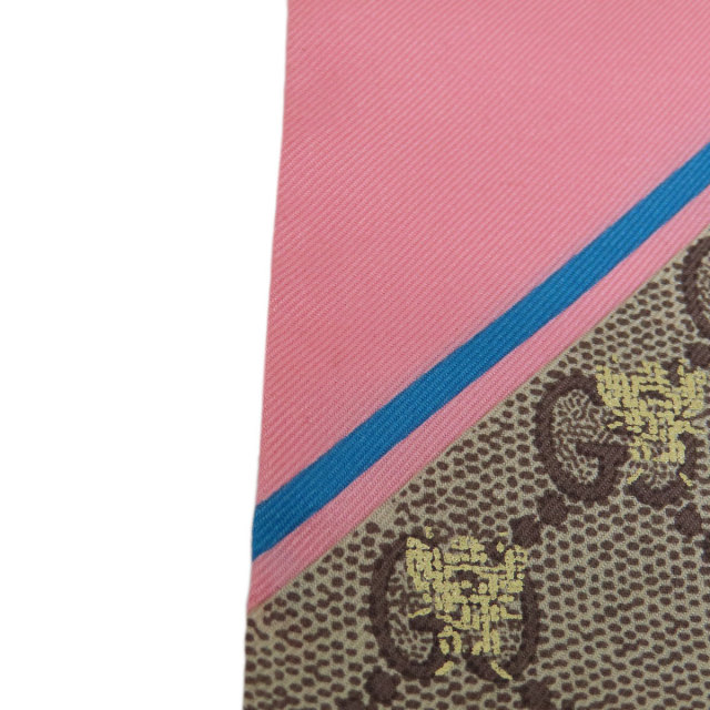 GUCCI グッチ GG柄 ビー シルクネックボウ スカーフ シルク レディース