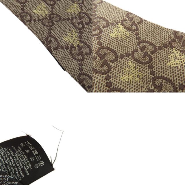 GUCCI グッチ GG柄 ビー シルクネックボウ スカーフ シルク  