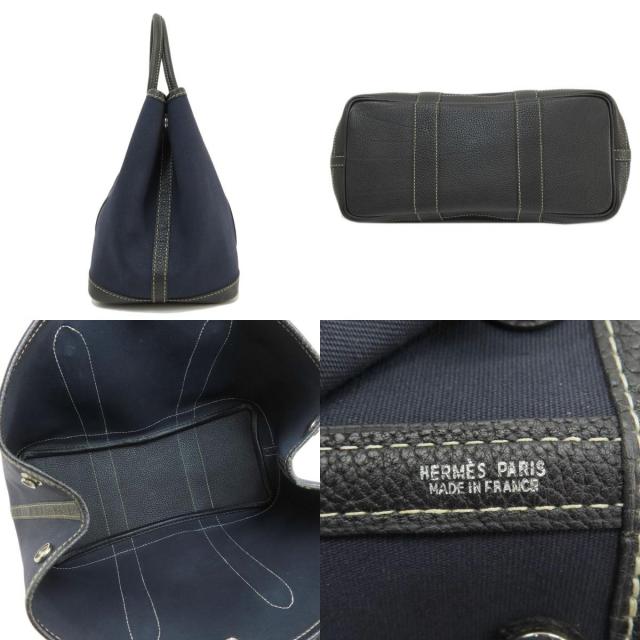 HERMES エルメス ガーデンパーティーTPM ネイビー シルバー金具 トート  