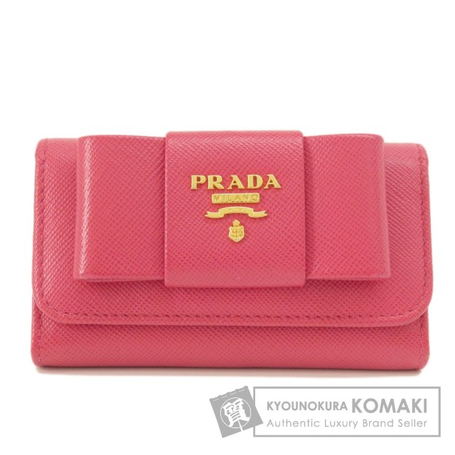 プラダ PRADA キーケース 正規品 リボン 新品 ピンク 冷え 