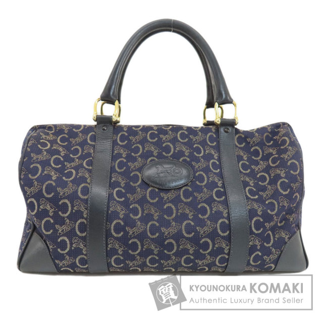 CELINE セリーヌ Cサルキー ボストンバッグ キャンバス レディース  