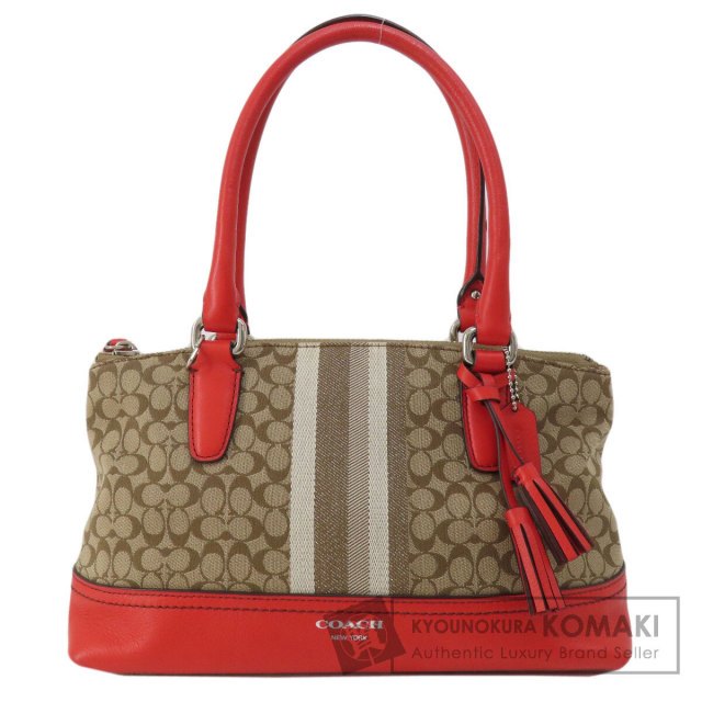 COACH コーチ シグネチャー ハンドバッグ キャンバス レディース