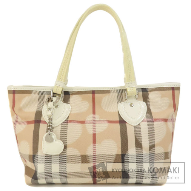 BURBERRY バーバリー ノバチェック ハートモチーフ トートバッグ PVC  