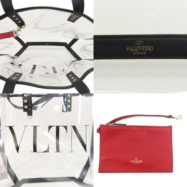 VALENTINO ヴァレンティノ クリアトート ハンドバッグ レザー/PVC  