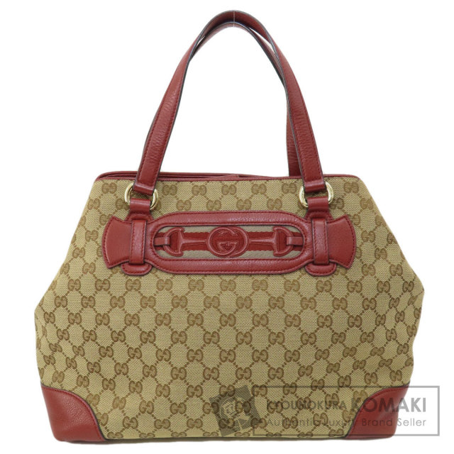 GUCCI グッチ 296850 GG ホーズビット トートバッグ キャンバス/レザー  