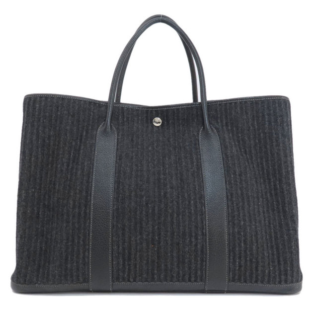 HERMES エルメス ガーデンパーティMM 黒 ブラック シルバー金具 トート  