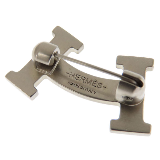 HERMES エルメス H スマイル ブローチ 金属製 レディース 