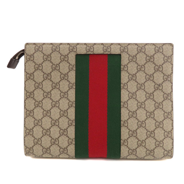 GUCCI グッチ 475316 GGスプリーム シェリーライン クラッチバッグ PVC 