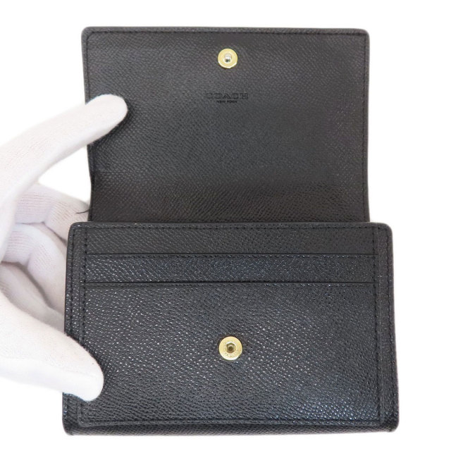 COACH/コーチ 78390 2つ折り財布 黒 COACH コーチ 78390 ロゴ 二つ折り財布（小銭入れあり） レザー
