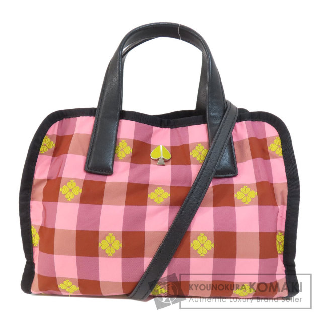 kate spade ケイトスペード チェック柄 2WAY ハンドバッグ ナイロン