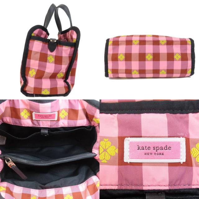 kate spade ケイトスペード チェック柄 2WAY ハンドバッグ ナイロン