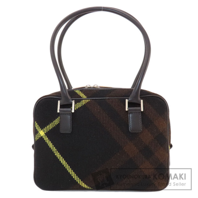 BURBERRY バーバリー チェック柄 ハンドバッグ ウール レディース
