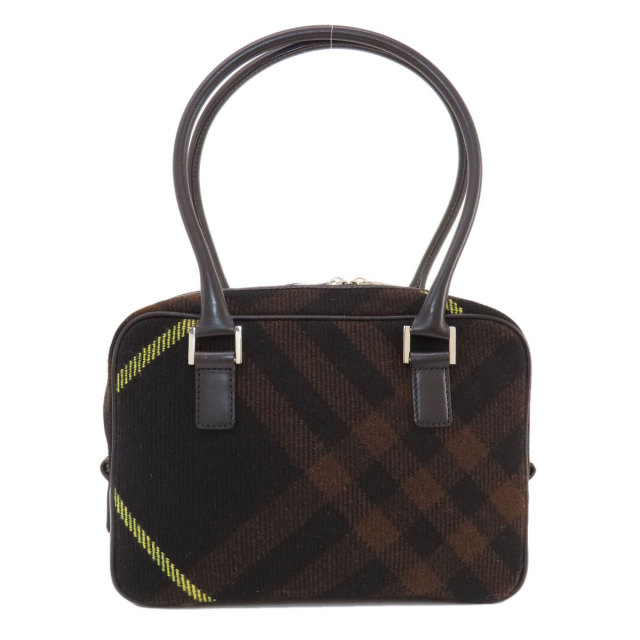 BURBERRY バーバリー チェック柄 ハンドバッグ ウール レディース 