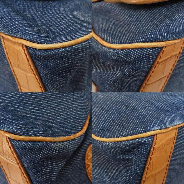 TODS トッズ 型押し トートバッグ レザー/デニム レディース