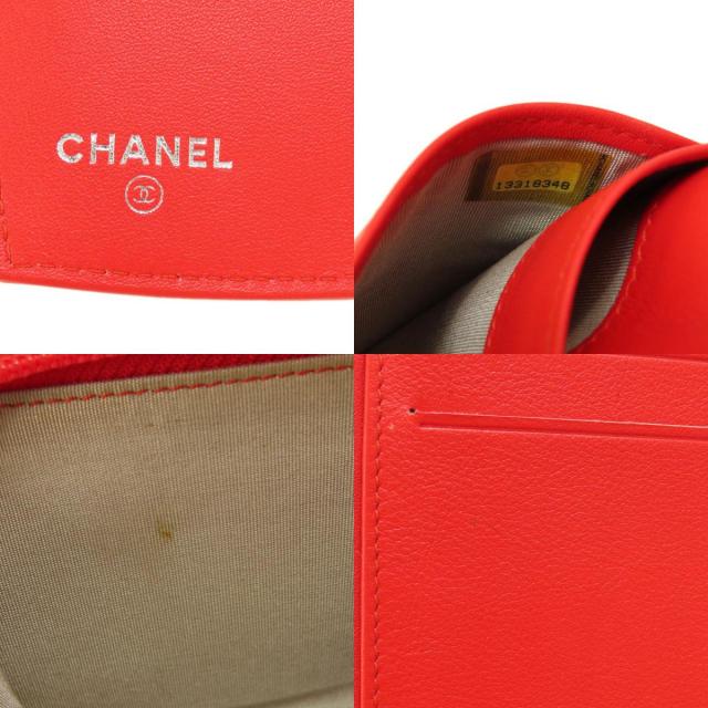 CHANEL シャネル ココマーク シルバー金具 二つ折り財布（小銭入れあり  