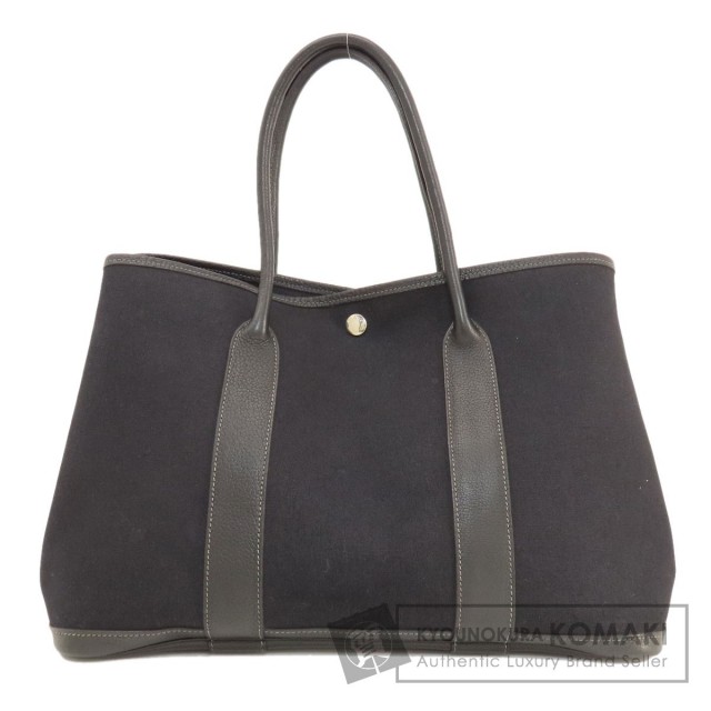 HERMES エルメス ガーデンパーティPM 黒 ブラック シルバー金具 トート  